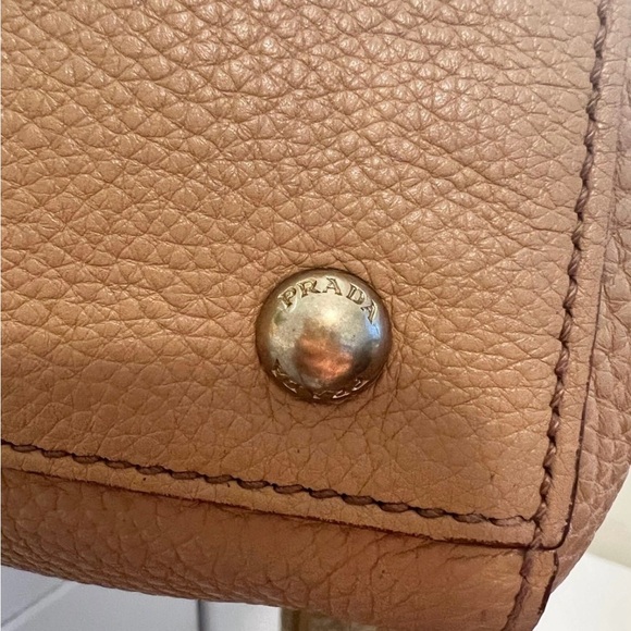 Authentic Prada Beige Leather Shoulder Bag w/certification paperwork - Picture 5 of 15
